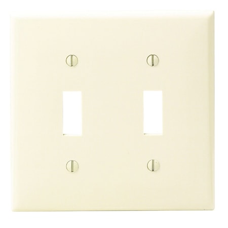 Leviton 2-Gang Thermoplastic Nylon Toggle Switch Wall Plate, Ivory 001-80709-00I